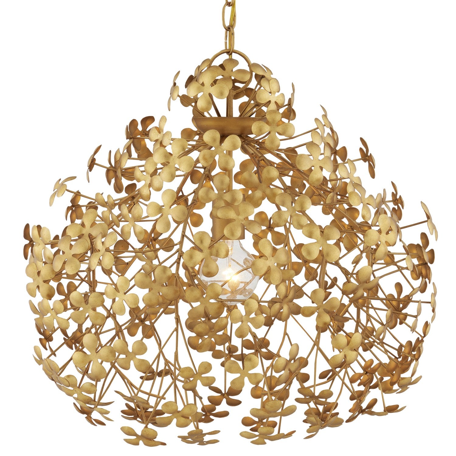 Currey and Company - 9000-1088 - One Light Pendant - Cloverfield - Contemporary Gold Leaf/Gold