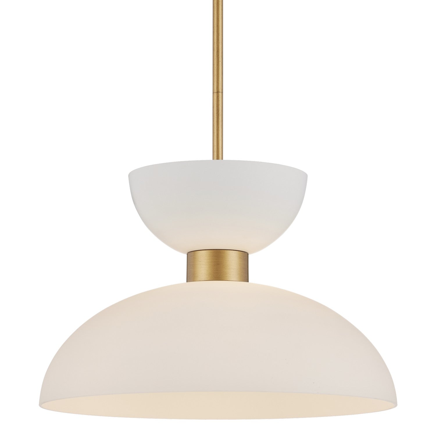 Currey and Company - 9000-1094 - One Light Pendant - Zevio - Antique Brass/White/Opaque