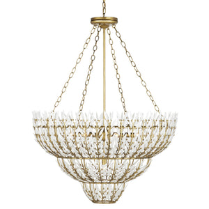 Currey and Company - 9000-1099 - Seven Light Chandelier - Magnum Opus - Brass/White