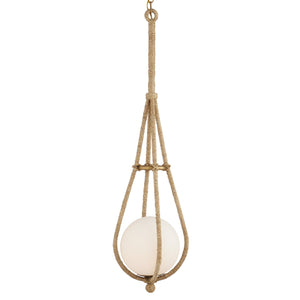 Currey and Company - 9000-1104 - One Light Pendant - Passageway - Natural/Dorado Gold/Frosted White