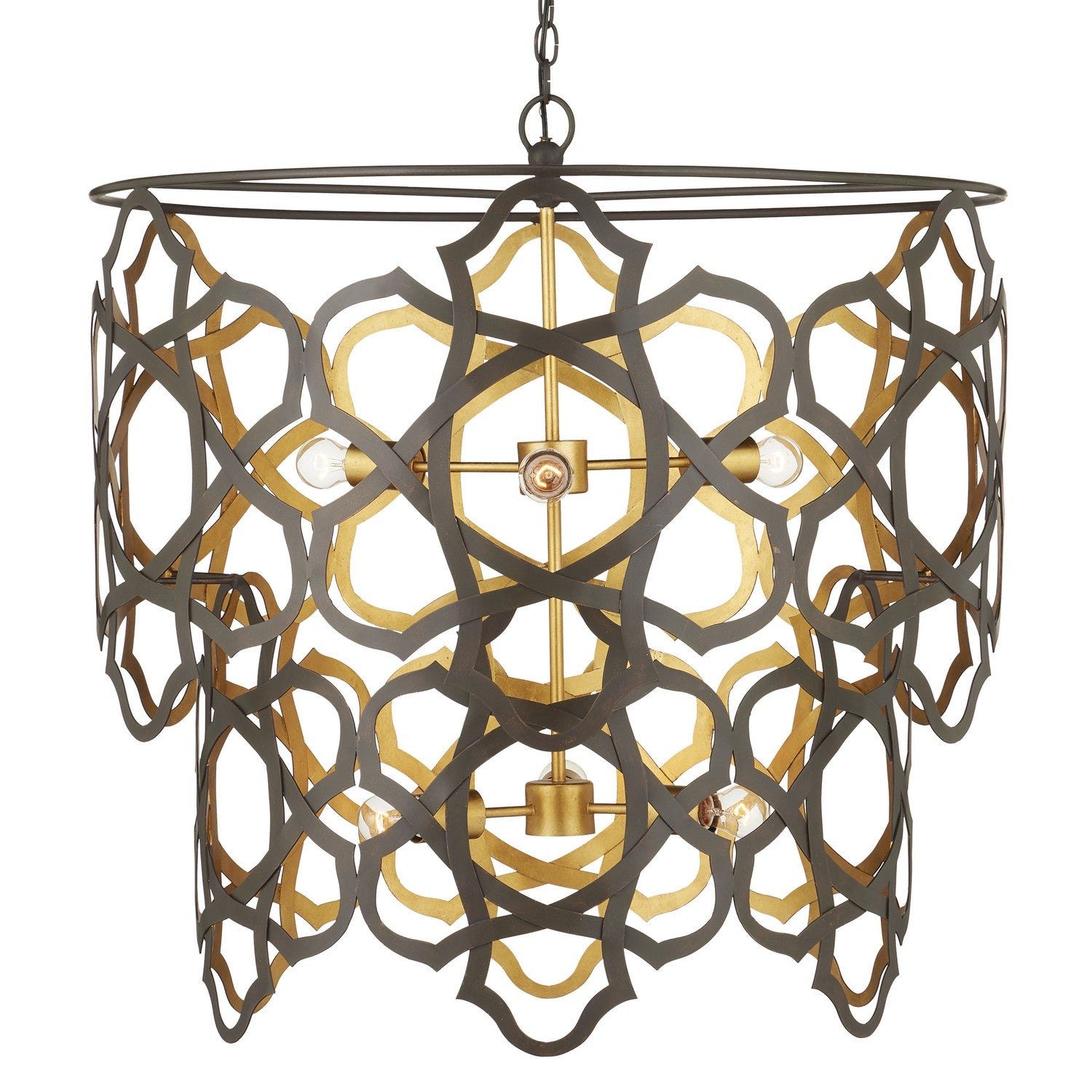 Currey and Company - 9000-1106 - Six Light Chandelier - Mauresque - Bronze Gold/Contemporary Gold Leaf