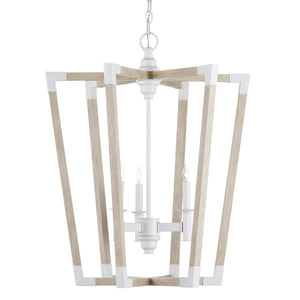 Currey and Company - 9000-1112 - Three Light Lantern - Bastian - Sugar White/Sandstone