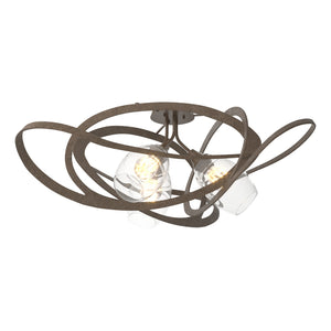 Hubbardton Forge - 128720-SKT-05-ZM0621 - Three Light Semi-Flush Mount - Nest - Bronze