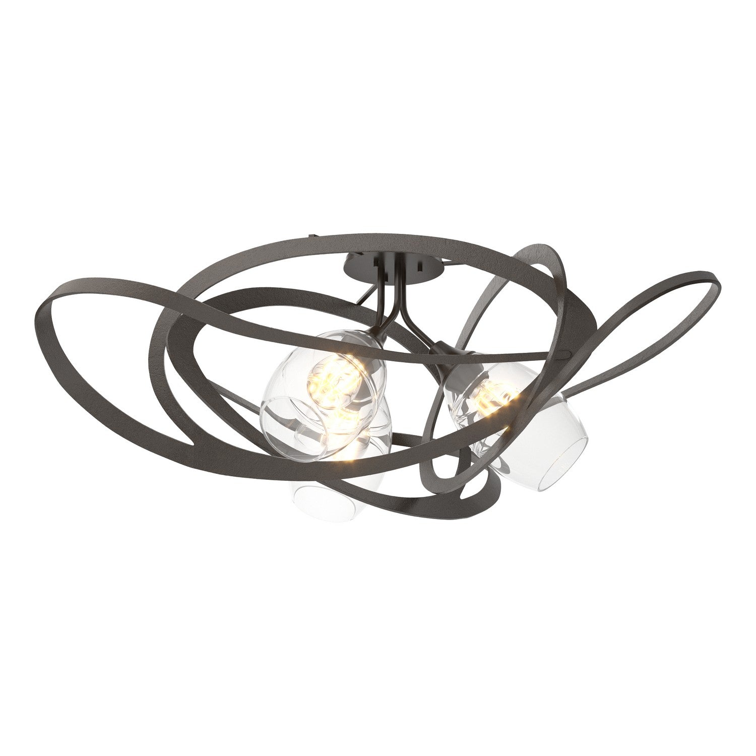 Hubbardton Forge - 128720-SKT-14-ZM0621 - Three Light Semi Flush Mount - Nest - Oil Rubbed Bronze