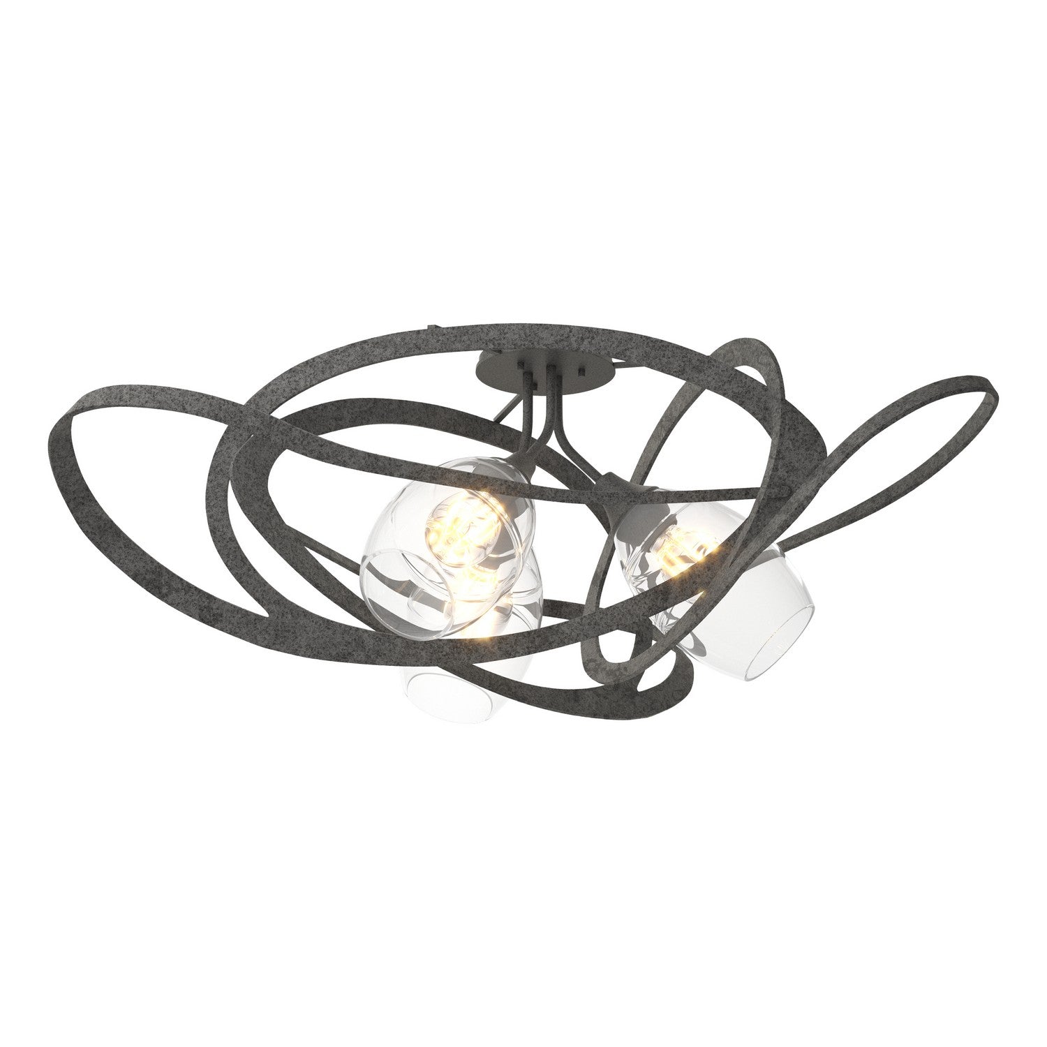 Hubbardton Forge - 128720-SKT-20-ZM0621 - Three Light Semi-Flush Mount - Nest - Natural Iron