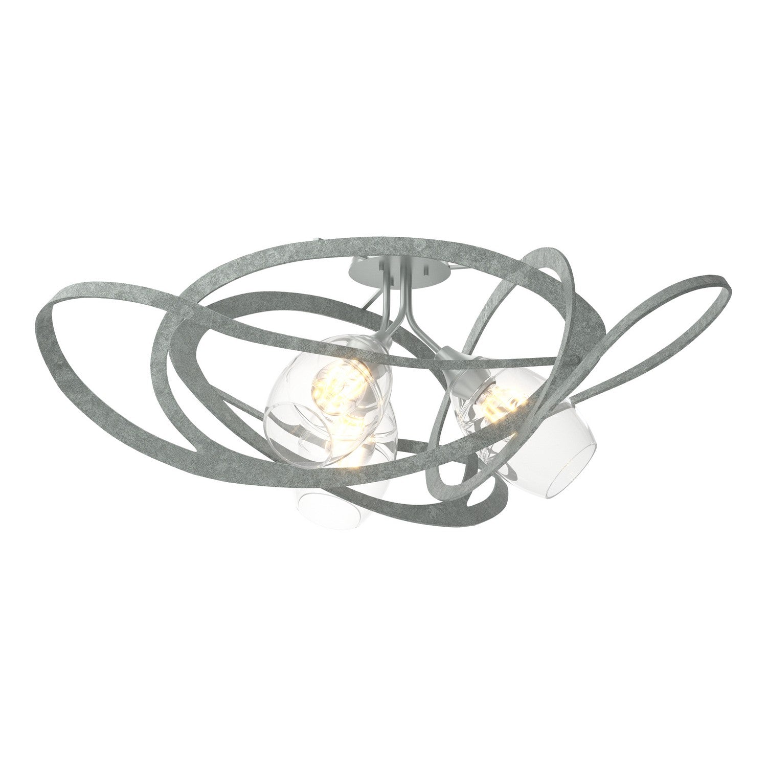 Hubbardton Forge - 128720-SKT-82-ZM0621 - Three Light Semi-Flush Mount - Nest - Vintage Platinum