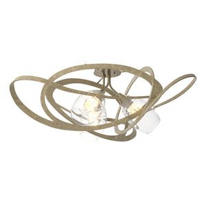 Hubbardton Forge - 128720-SKT-84-ZM0621 - Three Light Semi-Flush Mount - Nest - Soft Gold