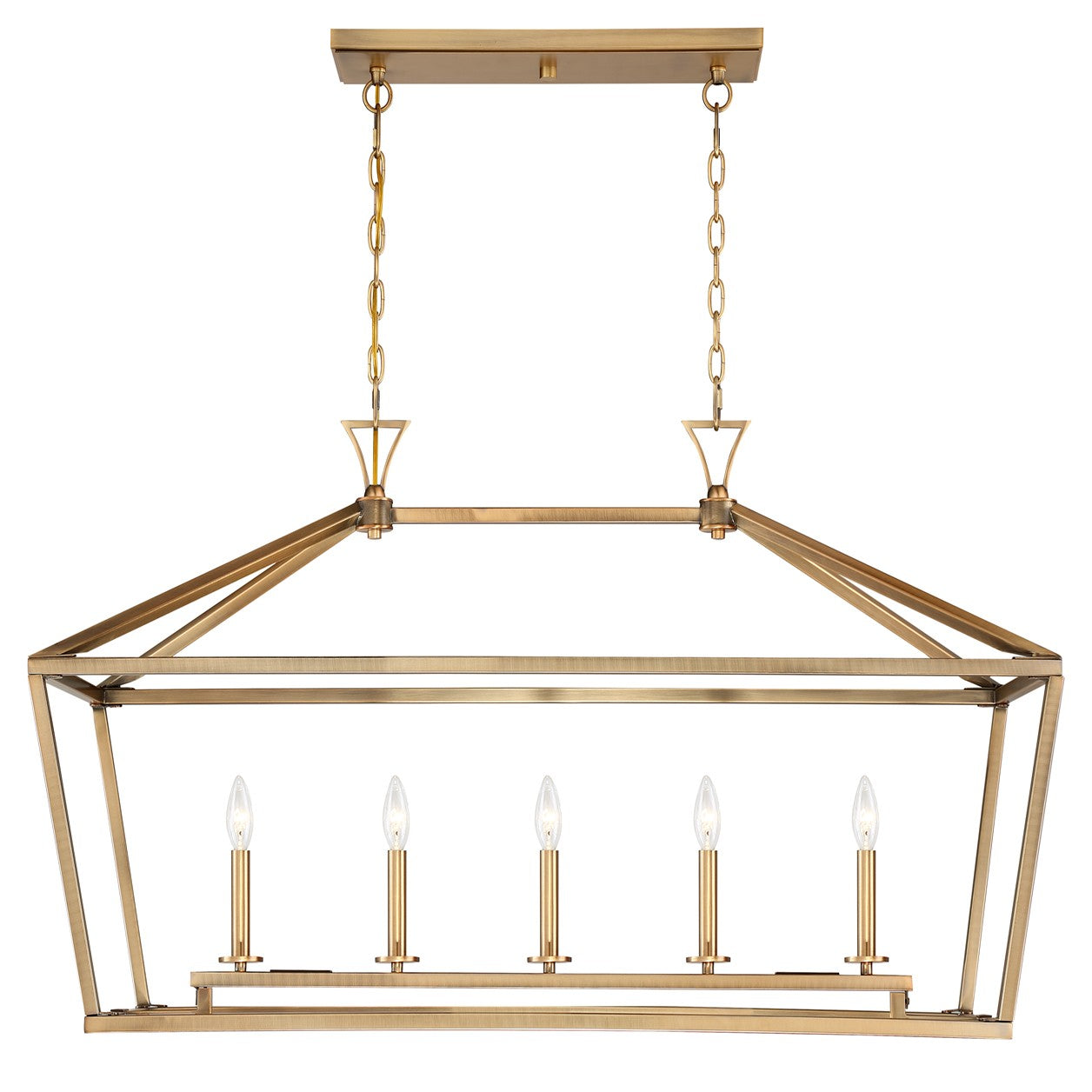 Savoy House - 1-424-5-322 - Five Light Linear Chandelier - Townsend - Warm Brass