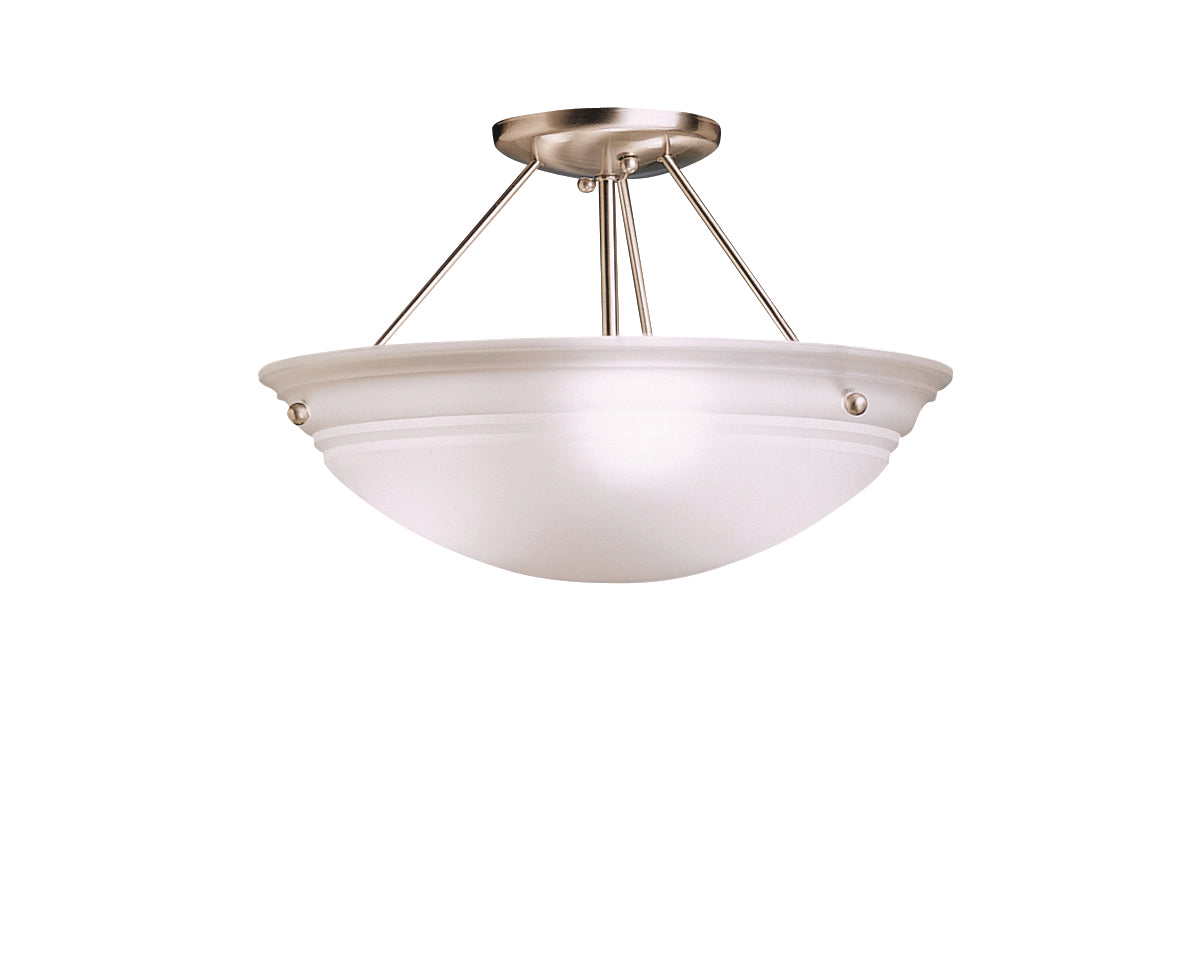 Kichler - 3122NI - Three Light Semi Flush Mount - Cove Molding Top Glass - Brushed Nickel