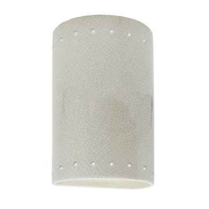 Justice Designs - CER-0995W-CRK - Lantern - Ambiance - White Crackle