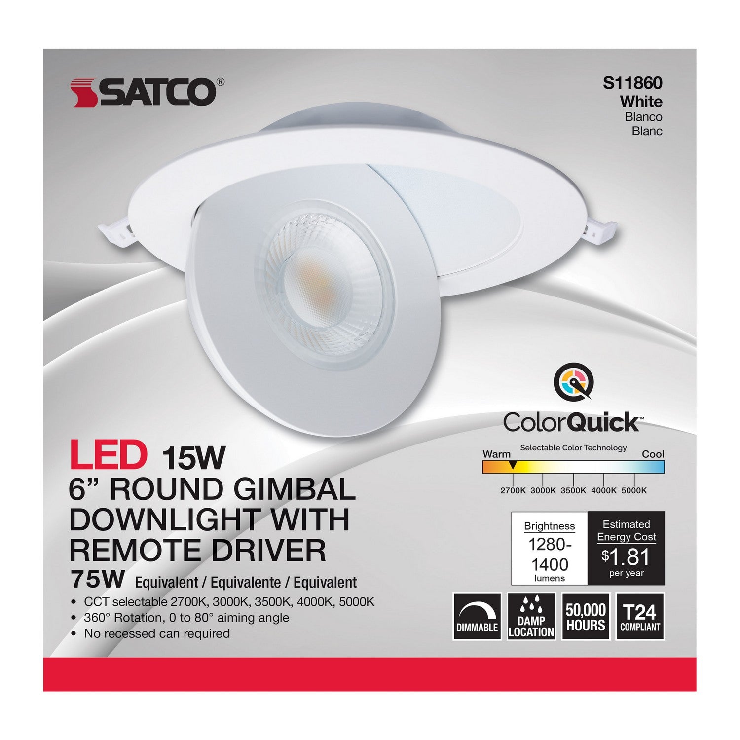 Satco - S11860 - LED Downlight - White
