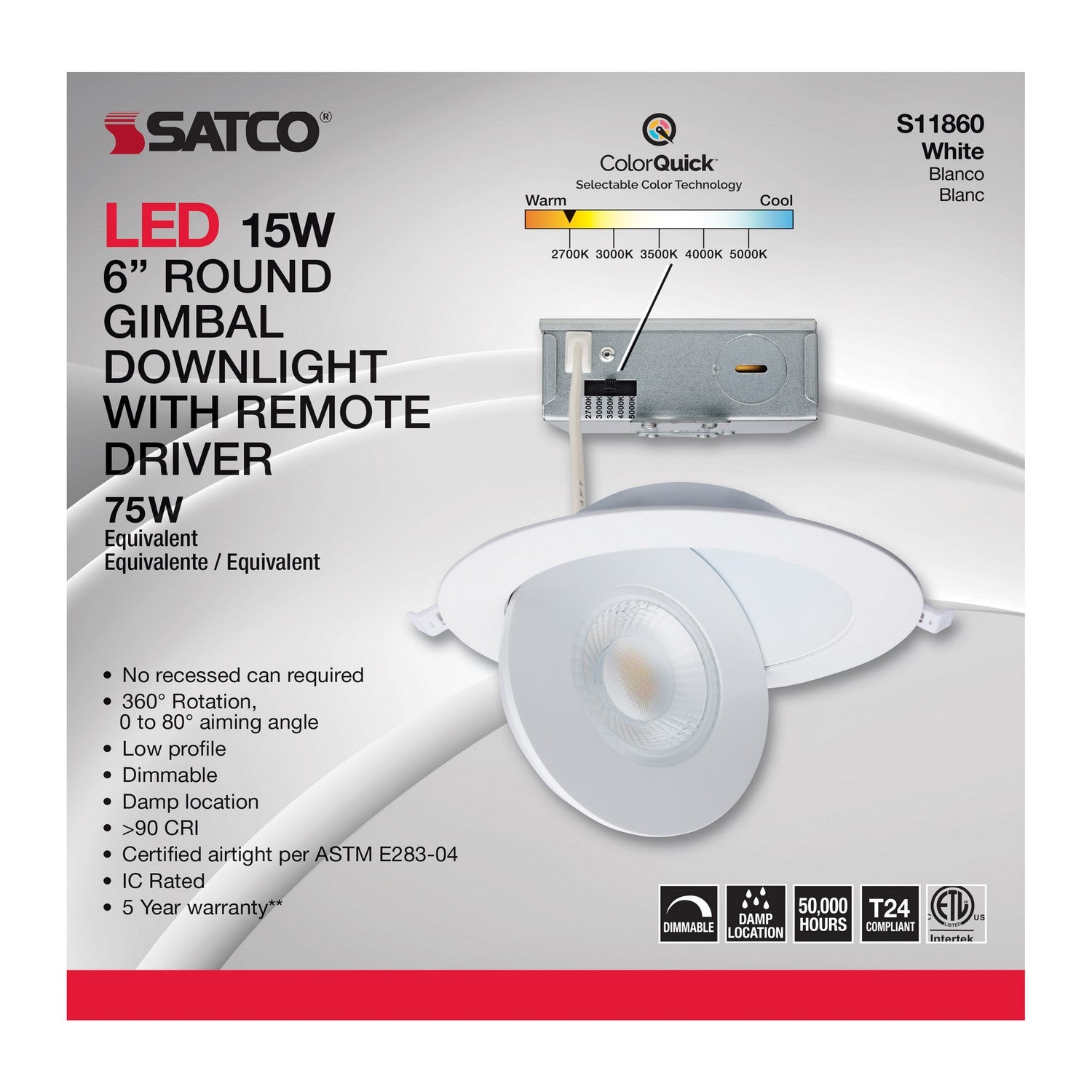 Satco - S11860 - LED Downlight - White
