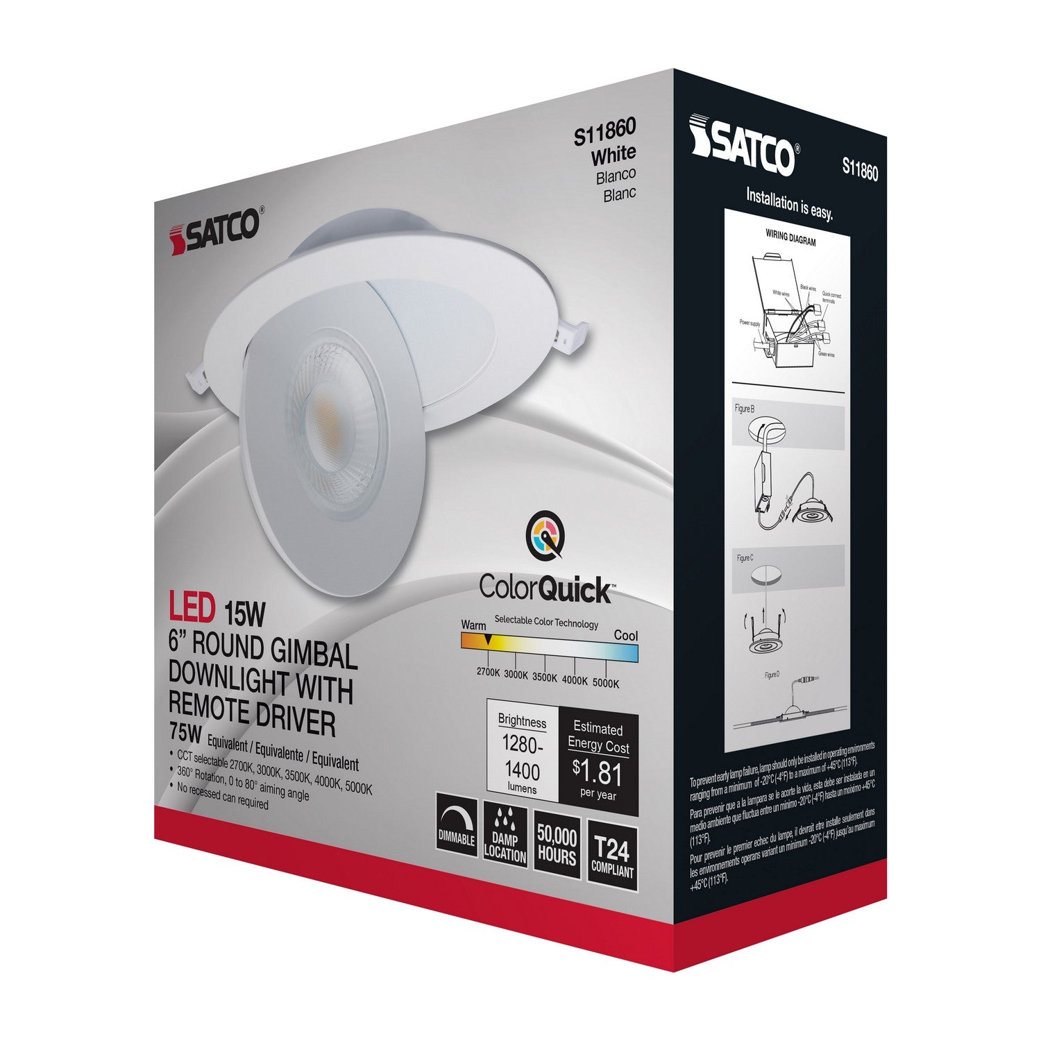 Satco - S11860 - LED Downlight - White