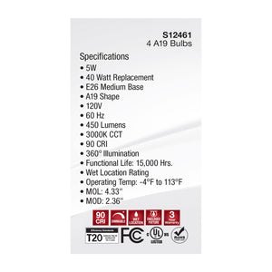 Satco - S12461 - Light Bulb - Clear