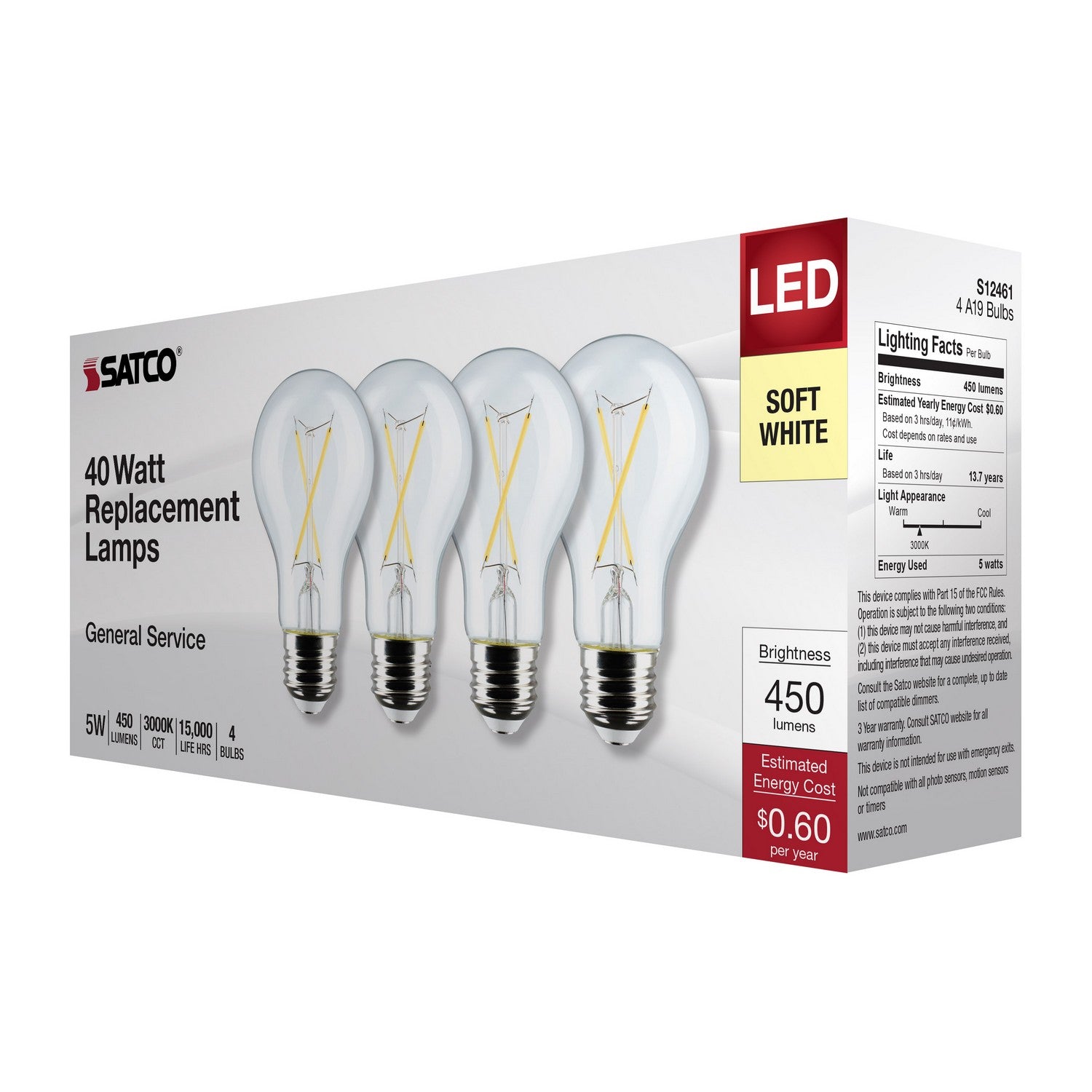 Satco - S12461 - Light Bulb - Clear