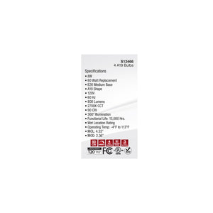 Satco - S12466 - Light Bulb - Soft White