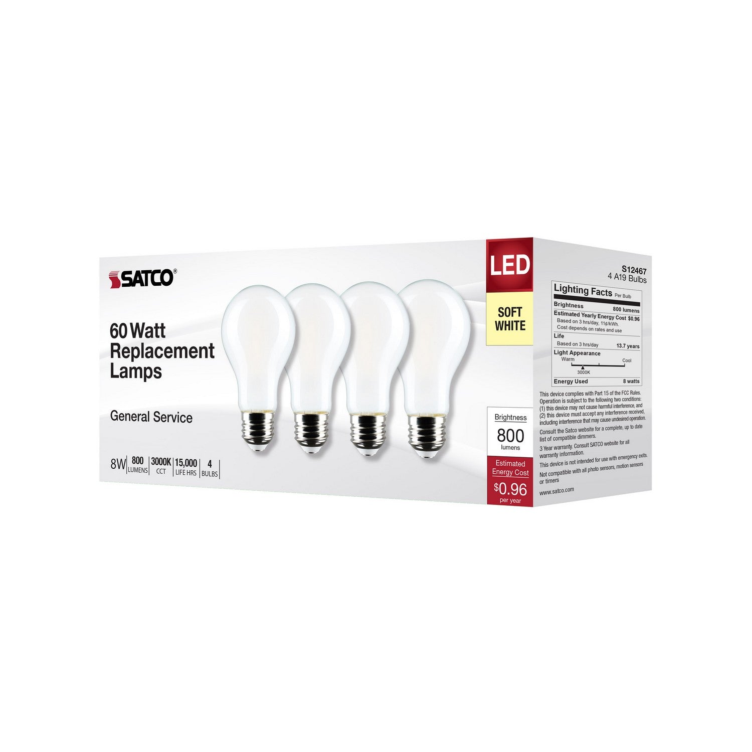 Satco - S12467 - Light Bulb - Soft White