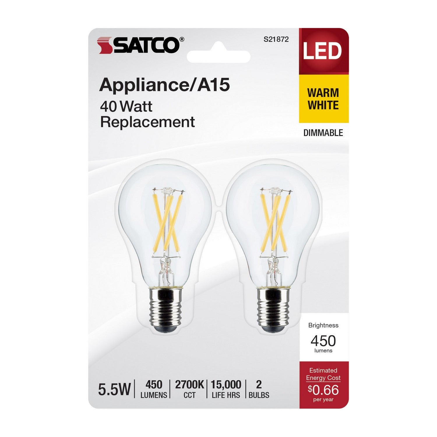 Satco - S21872 - Light Bulb - Clear
