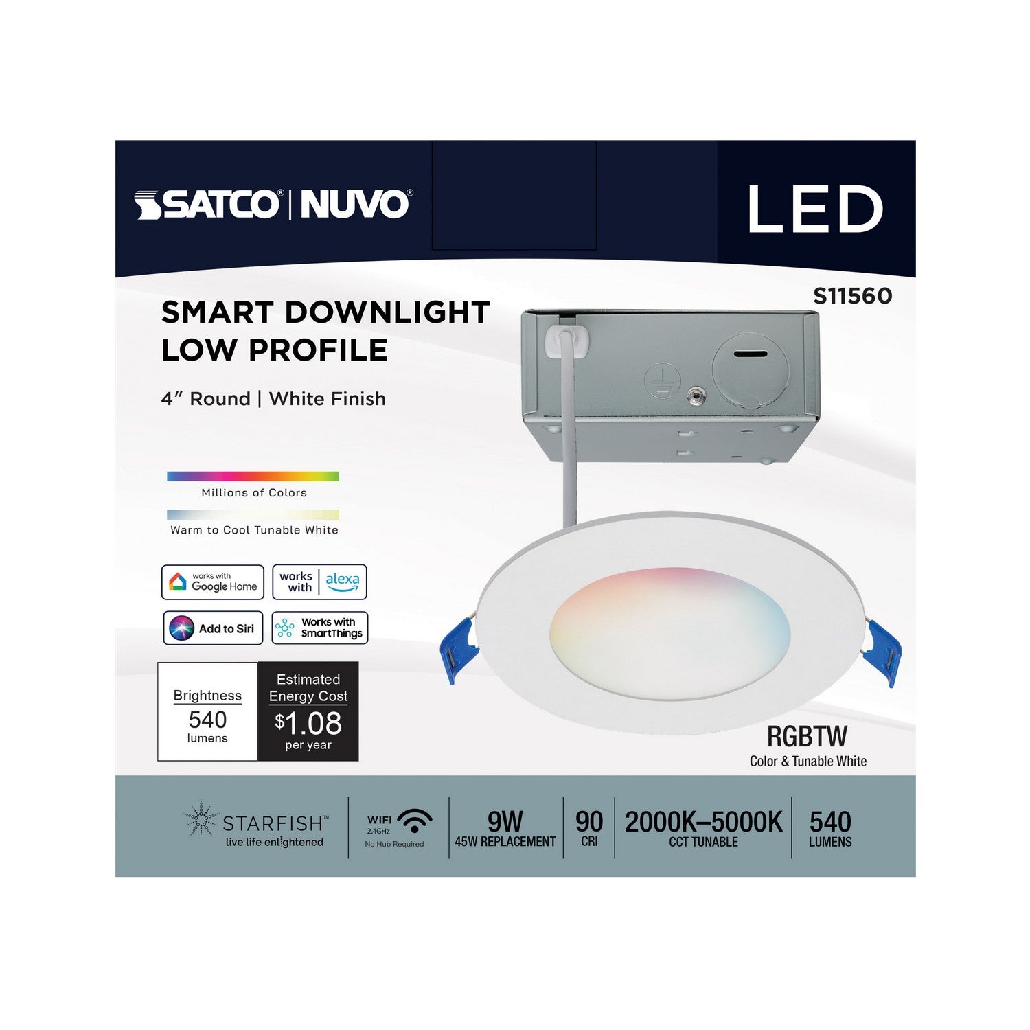 Satco - S11560 - LED Downlight - White