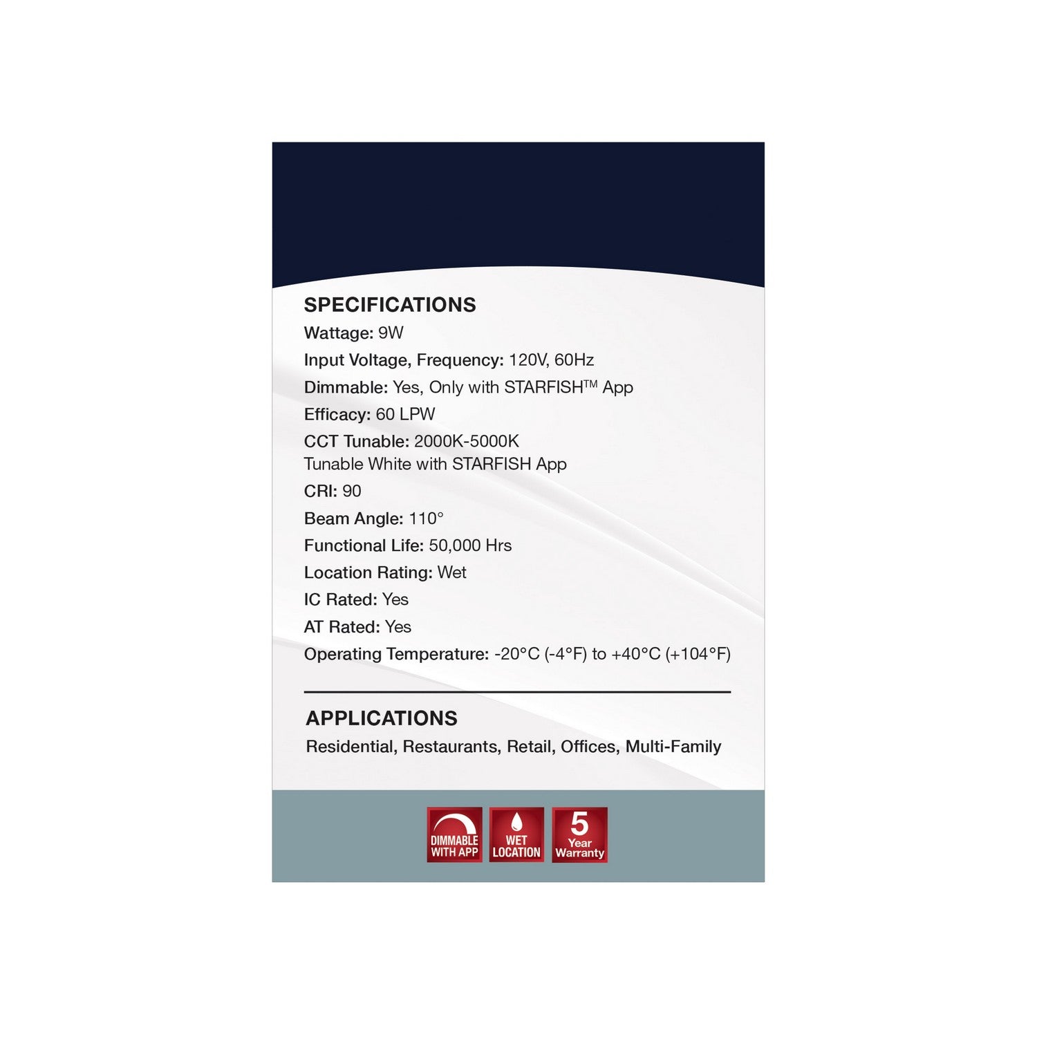 Satco - S11561 - LED Downlight - White