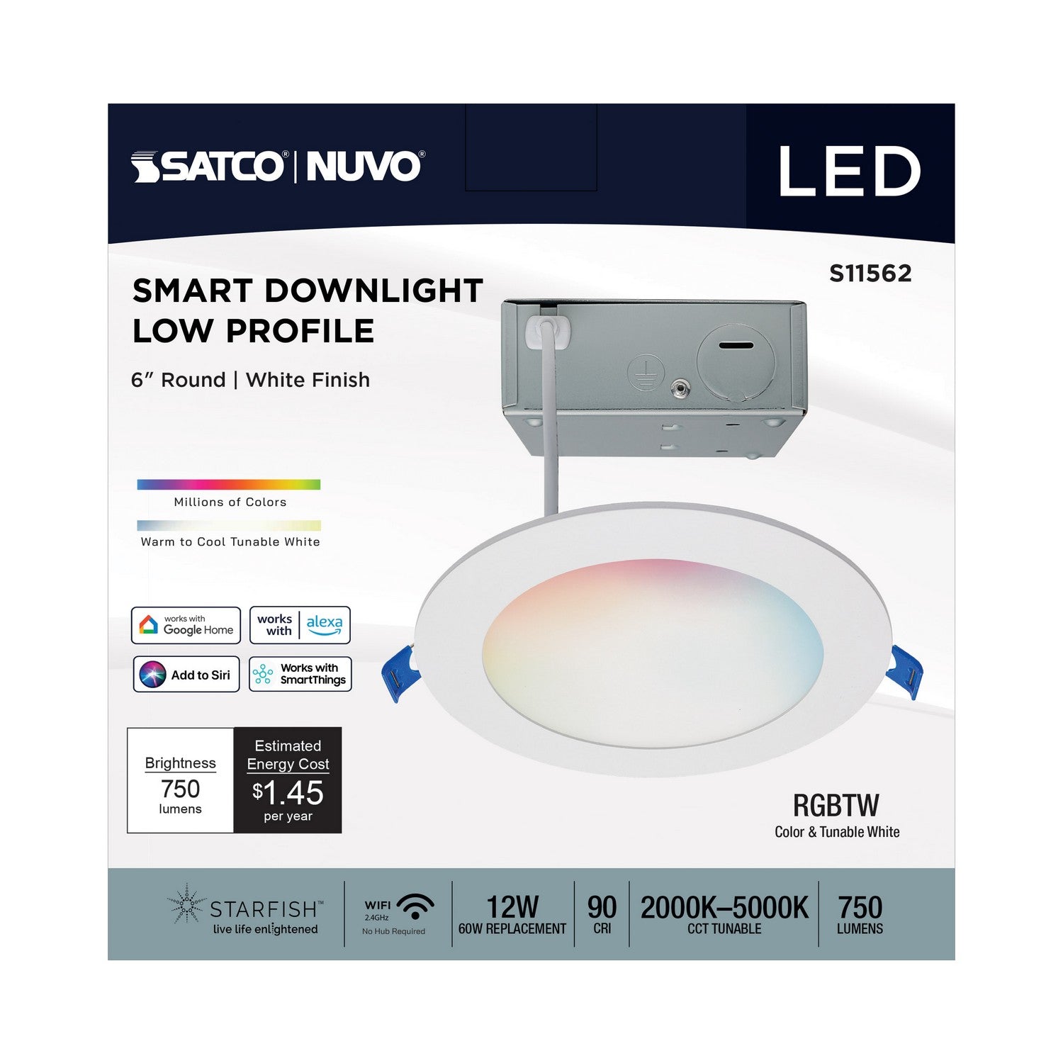 Satco - S11562 - LED Downlight - White