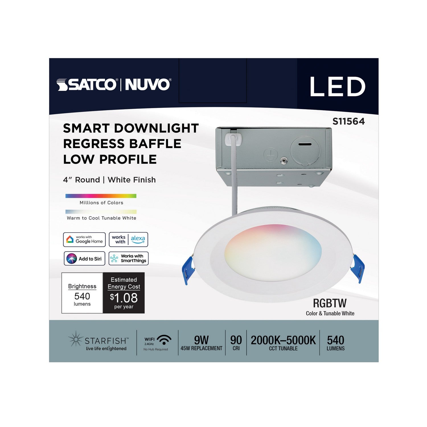 Satco - S11564 - LED Downlight - White