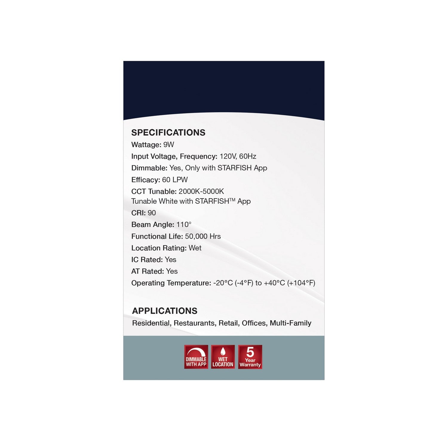 Satco - S11564 - LED Downlight - White