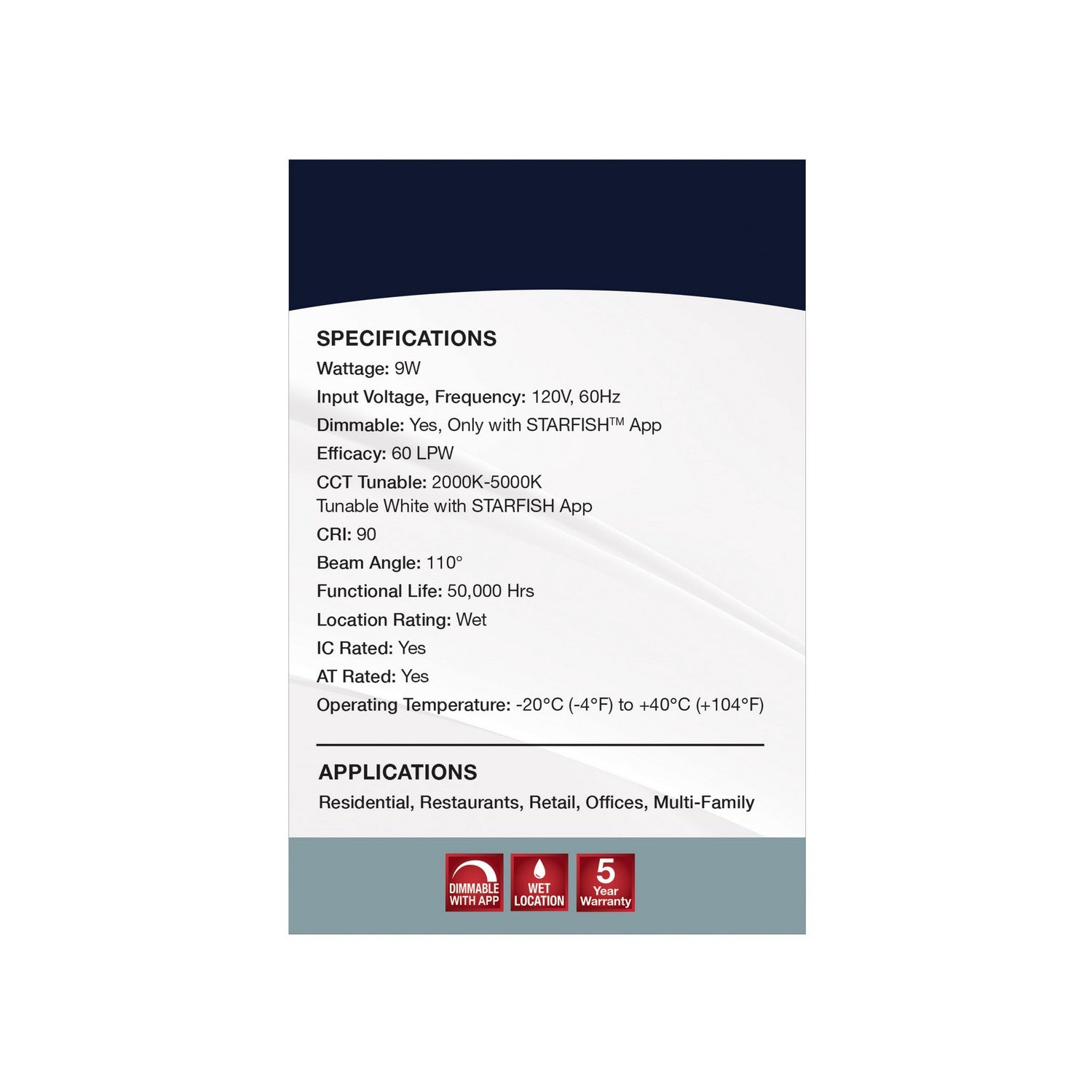Satco - S11565 - LED Downlight - White