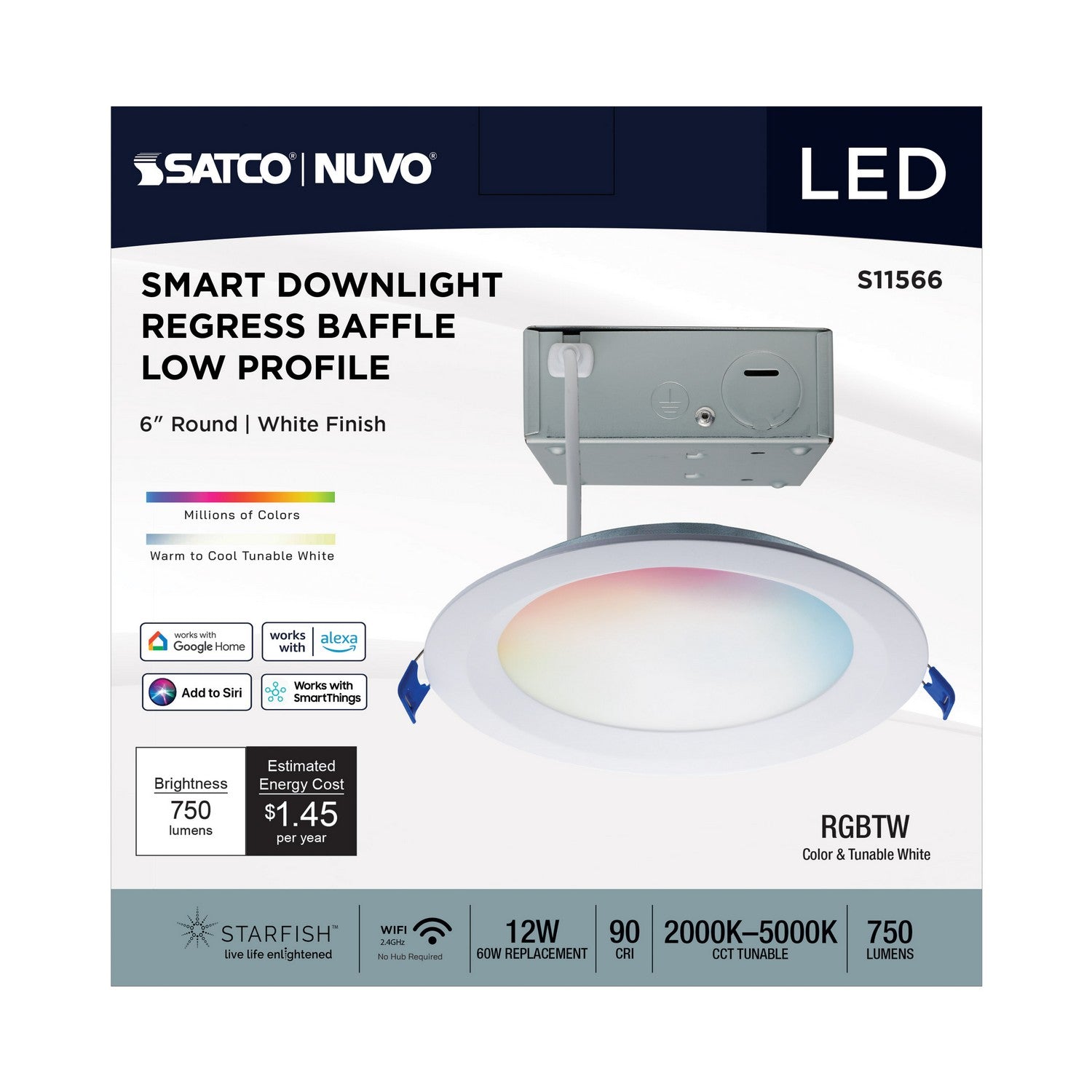 Satco - S11566 - LED Downlight - White
