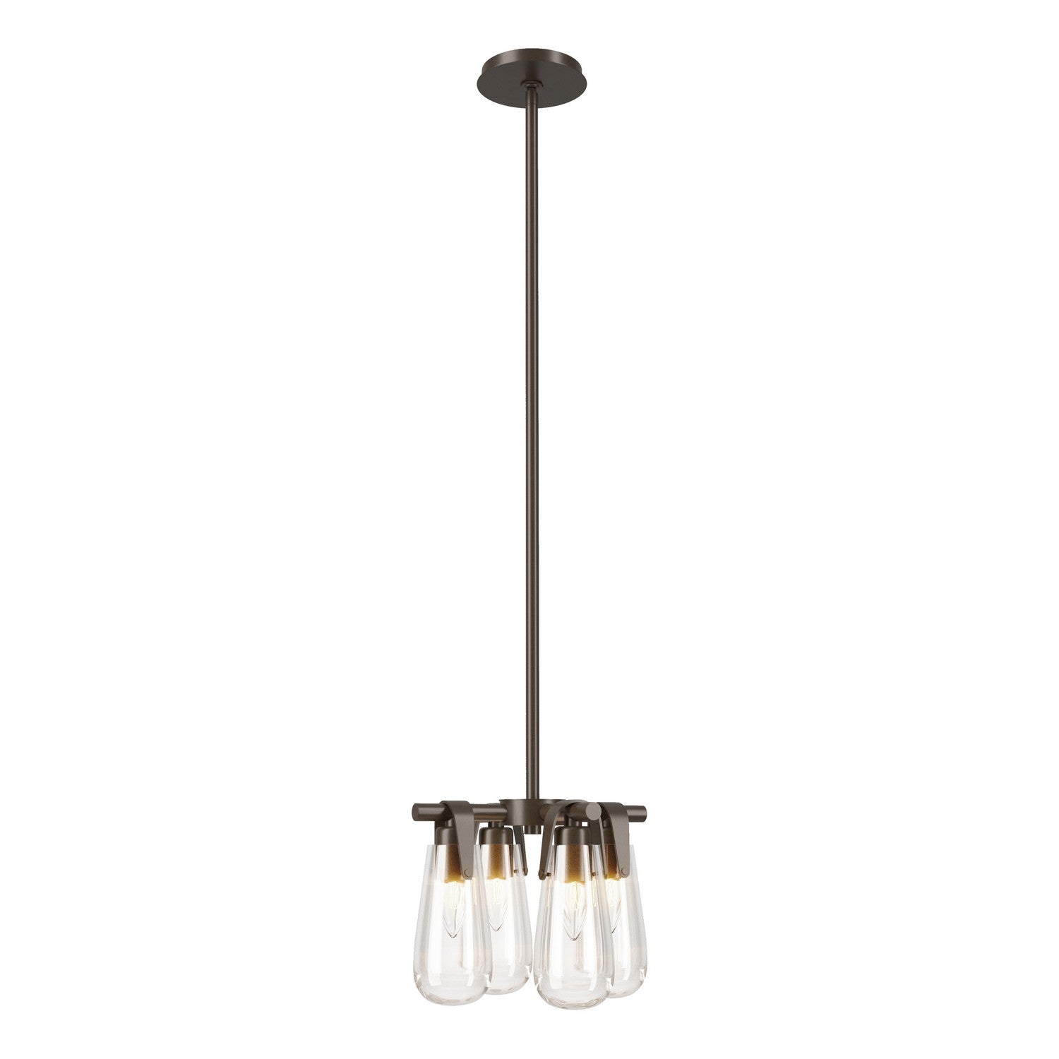 Hubbardton Forge - 131062-SKT-MULT-05-ZM0718 - Four Light Semi-Flush/Pendant - Eos - Bronze