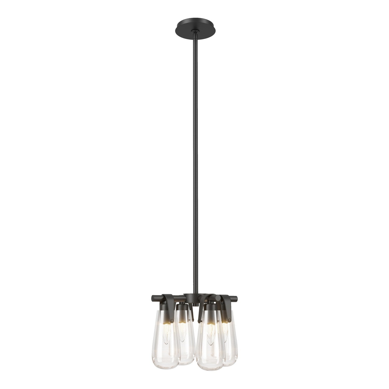 Hubbardton Forge - 131062-SKT-MULT-10-ZM0718 - Four Light Semi-Flush/Pendant - Eos - Black