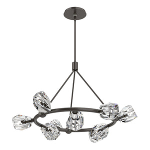 Hubbardton Forge - 131067-SKT-MULT-14-CR - Nine Light Pendant - Gatsby - Oil Rubbed Bronze