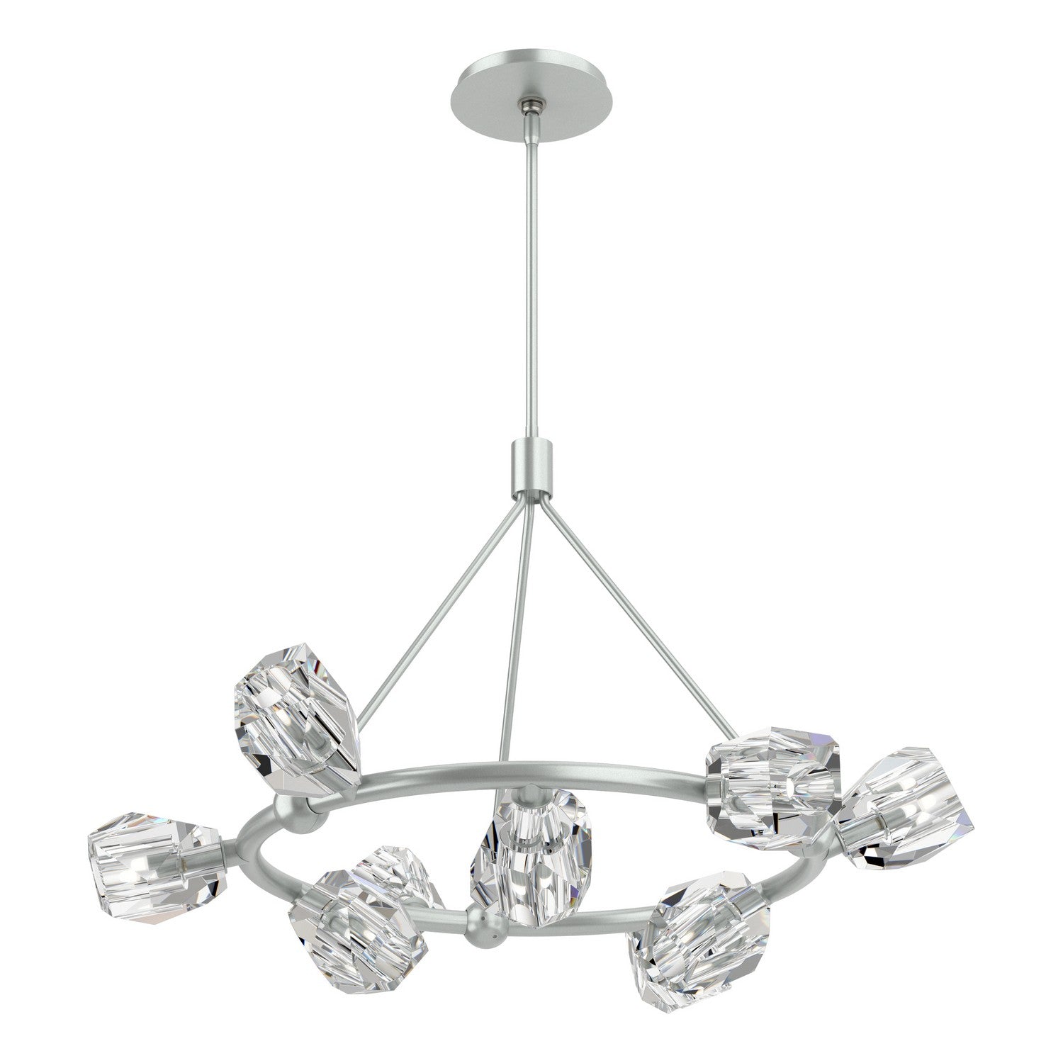 Hubbardton Forge - 131067-SKT-MULT-82-CR - Nine Light Pendant - Gatsby - Vintage Platinum