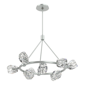 Hubbardton Forge - 131067-SKT-MULT-82-CR - Nine Light Pendant - Gatsby - Vintage Platinum