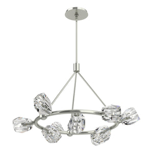 Hubbardton Forge - 131067-SKT-MULT-85-CR - Nine Light Pendant - Gatsby - Sterling