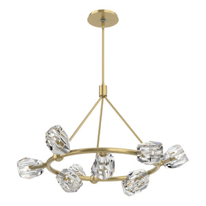 Hubbardton Forge - 131067-SKT-MULT-86-CR - Nine Light Pendant - Gatsby - Modern Brass