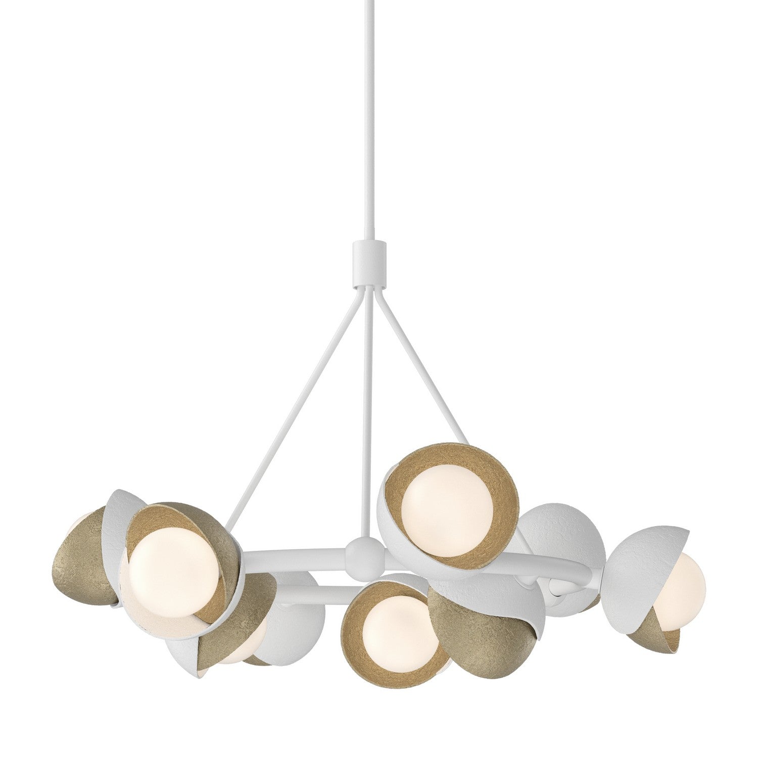 Hubbardton Forge - 131068-SKT-MULT-02-84-GG0711 - Nine Light Pendant - Brooklyn - White