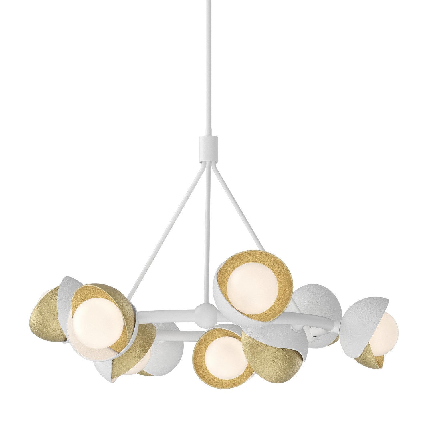Hubbardton Forge - 131068-SKT-MULT-02-86-GG0711 - Nine Light Pendant - Brooklyn - White