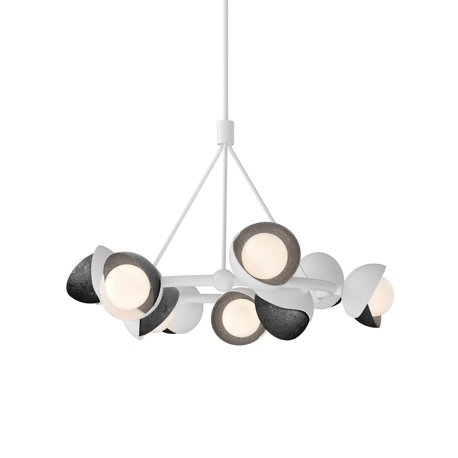 Hubbardton Forge - 131068-SKT-MULT-02-89-GG0711 - Nine Light Pendant - Brooklyn - White
