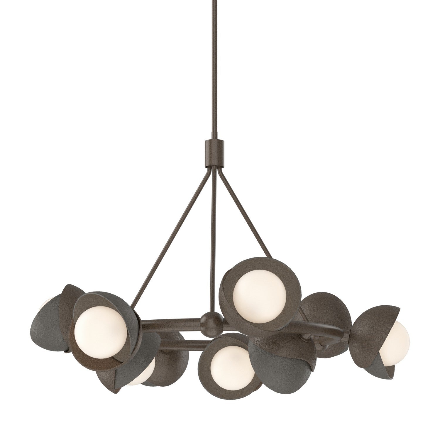 Hubbardton Forge - 131068-SKT-MULT-05-07-GG0711 - Nine Light Pendant - Brooklyn - Bronze
