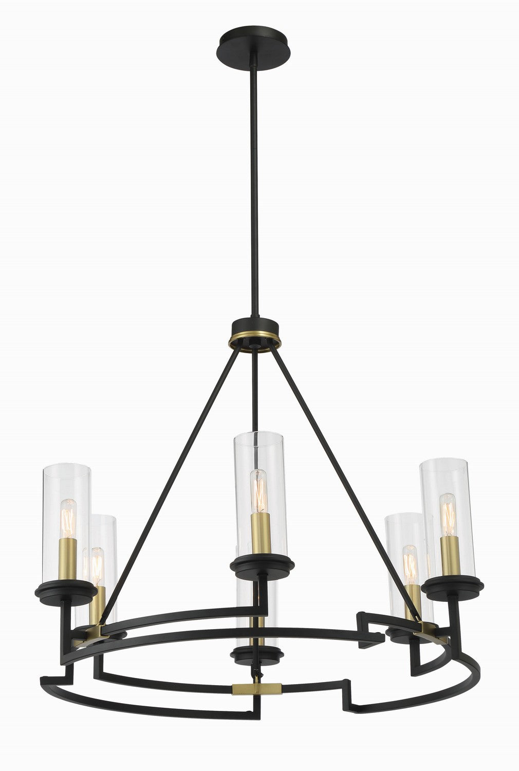 Minka-Lavery - 3206-781 - Six Light Chandelier - Hillstone - Sand Coal And Soft Brass