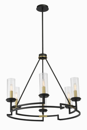 Minka-Lavery - 3206-781 - Six Light Chandelier - Hillstone - Sand Coal And Soft Brass