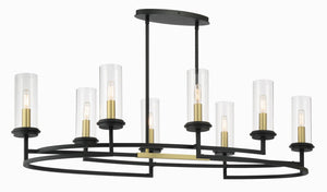 Minka-Lavery - 3208-781 - Eight Light Island Pendant - Hillstone - Sand Coal And Soft Brass