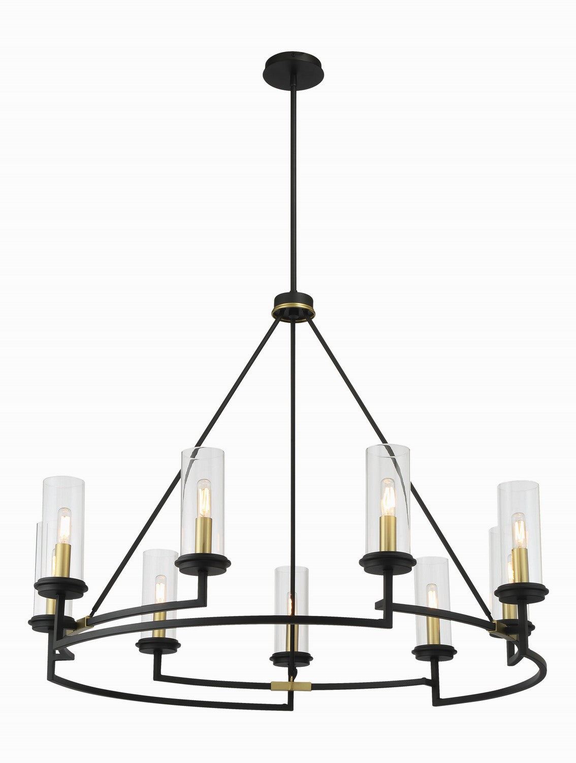 Minka-Lavery - 3209-781 - Nine Light Chandelier - Hillstone - Sand Coal And Soft Brass