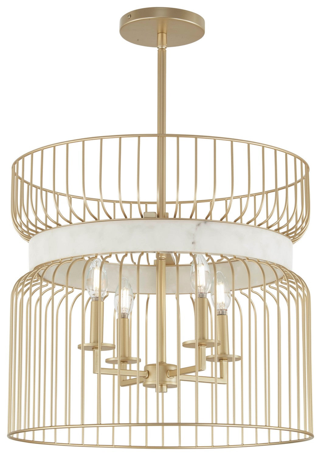 Minka-Lavery - 3394-754 - Four Light Pendant - Park Slope by Robin Baron - Nouveau Gold