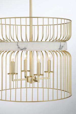 Minka-Lavery - 3394-754 - Four Light Pendant - Park Slope by Robin Baron - Nouveau Gold