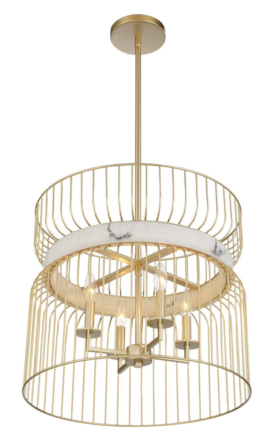 Minka-Lavery - 3394-754 - Four Light Pendant - Park Slope by Robin Baron - Nouveau Gold