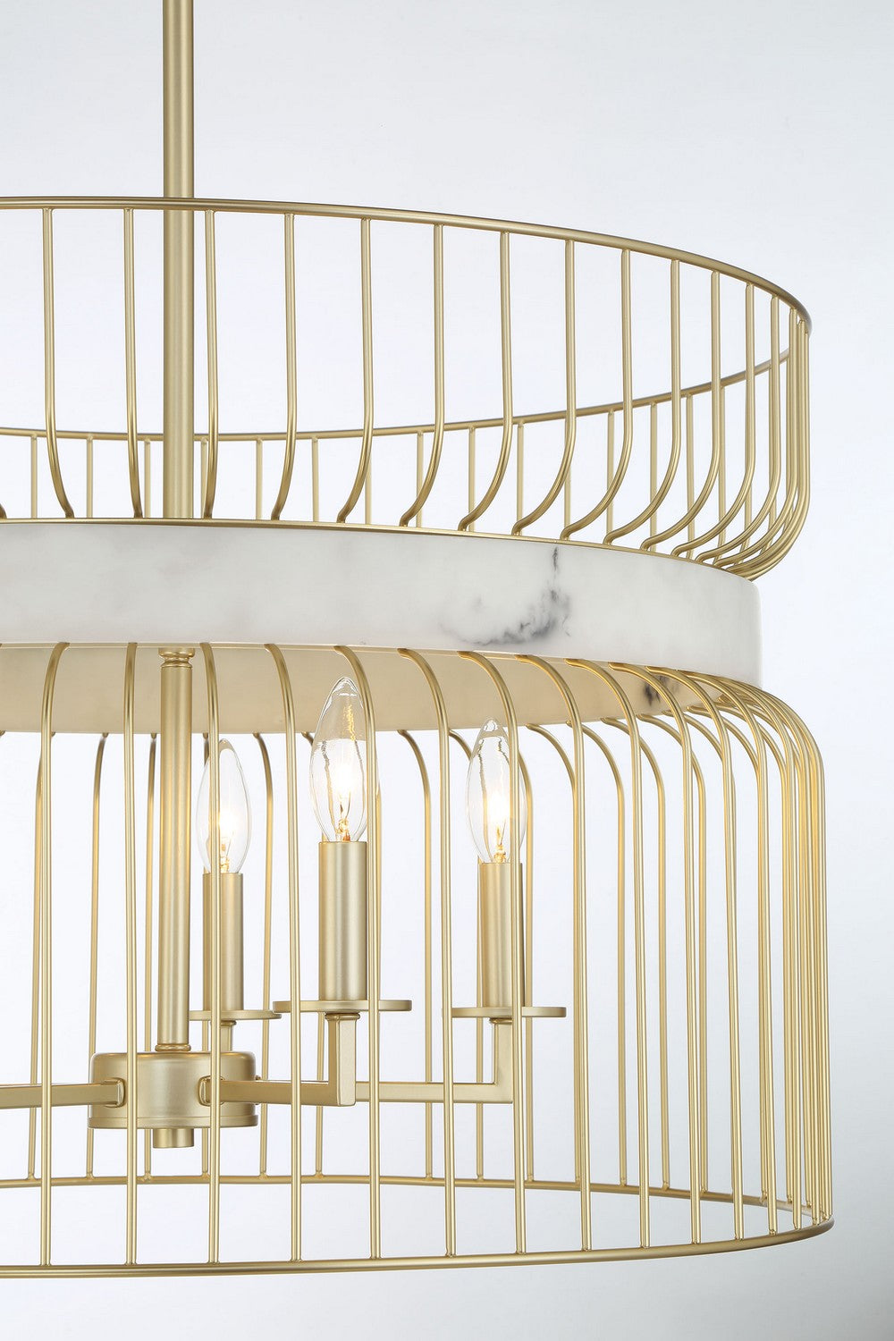Minka-Lavery - 3395-754 - Five Light Pendant - Park Slope by Robin Baron - Nouveau Gold