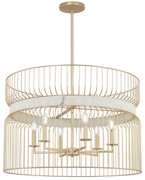 Minka-Lavery - 3396-754 - Six Light Pendant - Park Slope by Robin Baron - Nouveau Gold