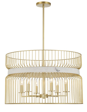 Minka-Lavery - 3396-754 - Six Light Pendant - Park Slope by Robin Baron - Nouveau Gold